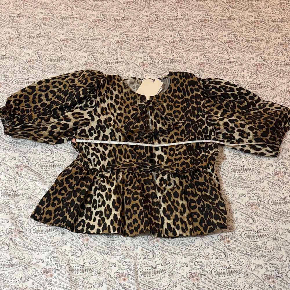 Industry Leopard Print Peplum Top - Brown/Black Leopard print